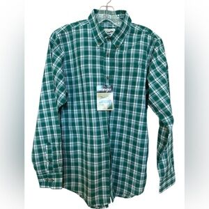 Wrangler Riata boy’s long sleeve button up plaid green Shirt size XL (14-16)